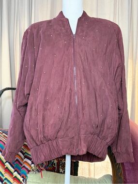 80s Bergdorfs Mulberry Suede Bomber